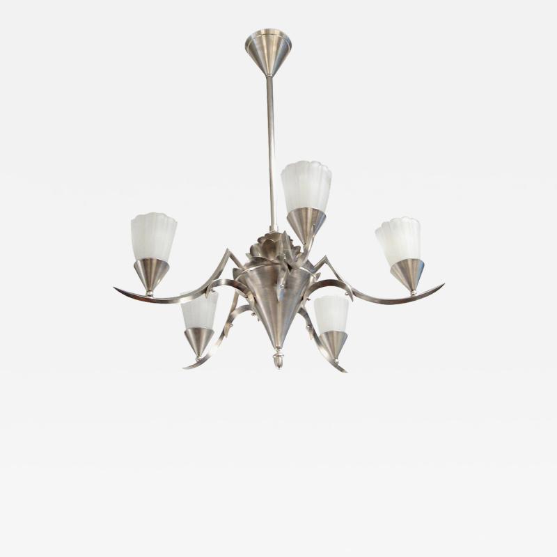 An Art Deco five light chandelier