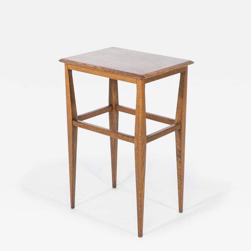 An Arts Crafts Oak Side Table with Molded Edge to the Top Shaped Legs