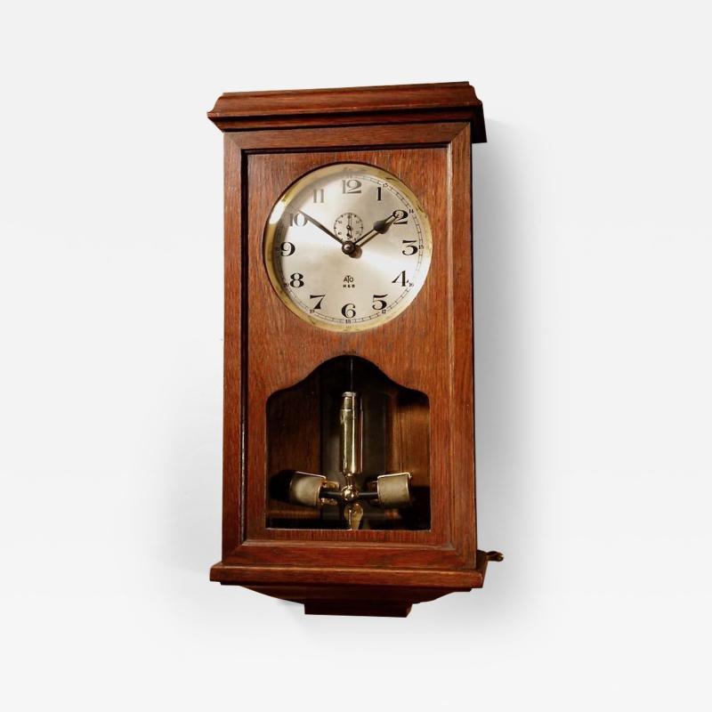 An Early Electrical ATO Haller Benzing Oak Wall Clock Circa 1925