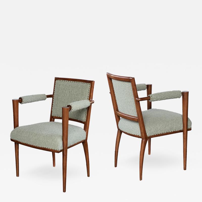 An Elegant Pair of French Art Deco Beechwood Arm Chairs