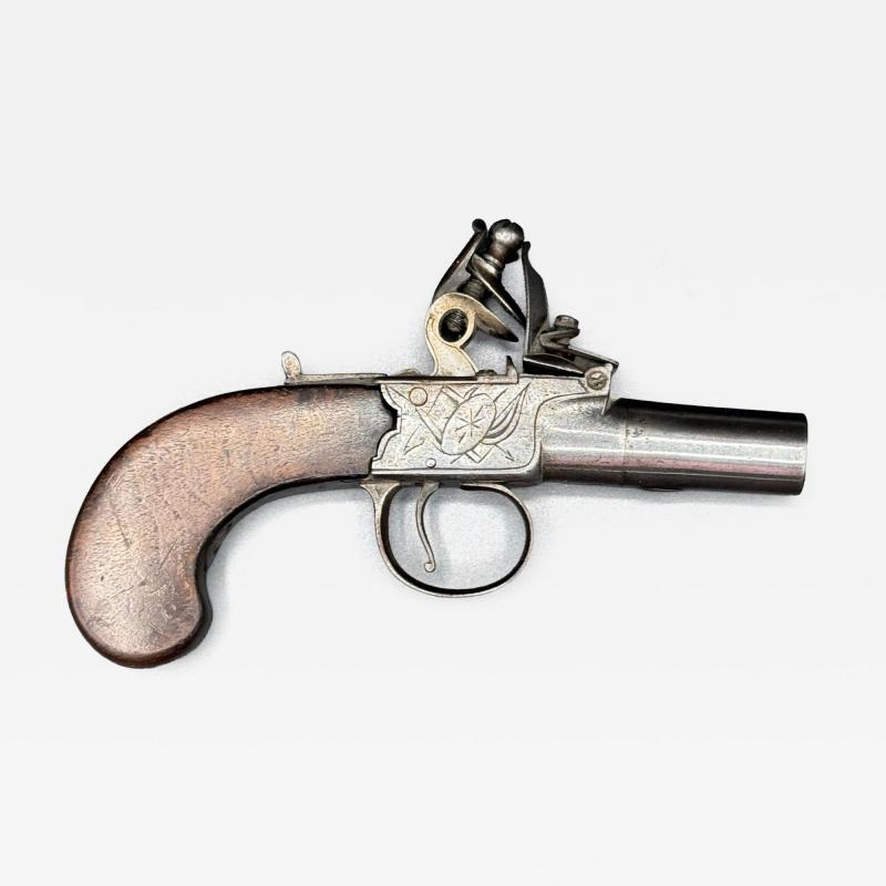 An English Flintlock Screwbarrel Boxlock Pistol