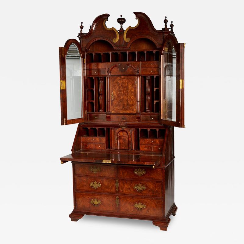 An Exceptional Burl Walnut Bureau Bookcase