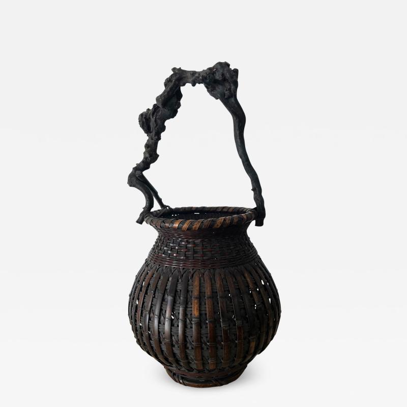 An Exceptional Japanese Bamboo Basket Ikebana from Meiji Period