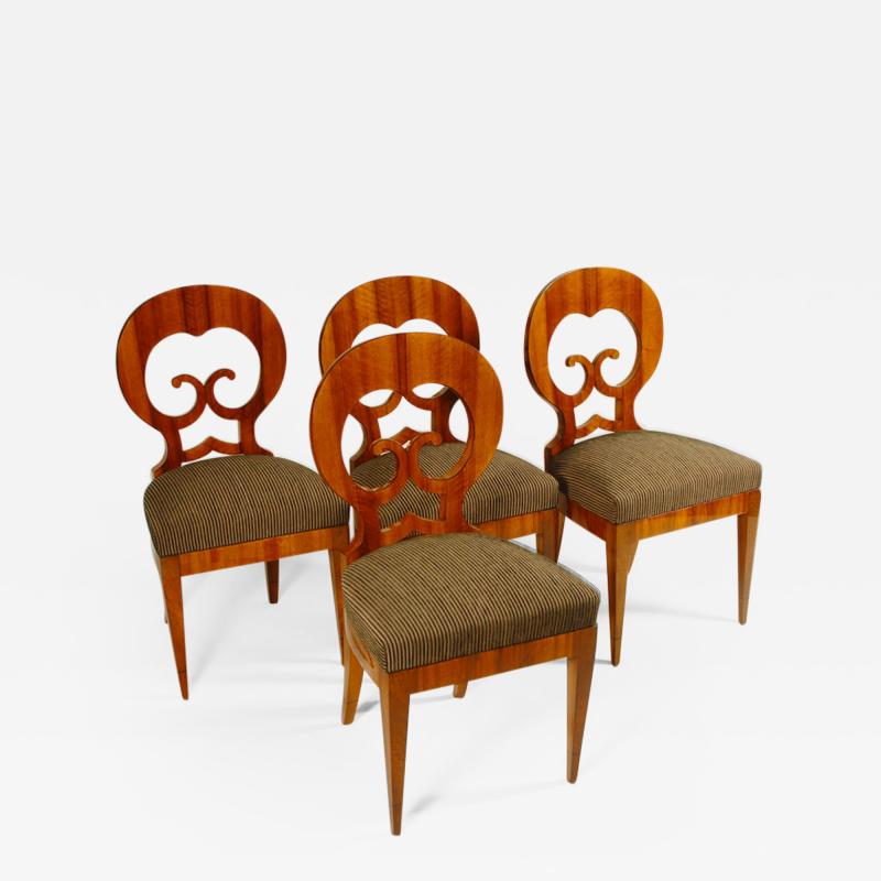 An Exceptional Set of Four Biedermeier Side Chairs