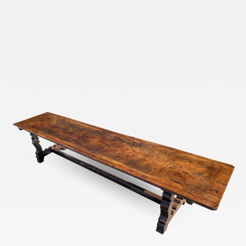 An Exceptional Spanish Walnut Trestle Table
