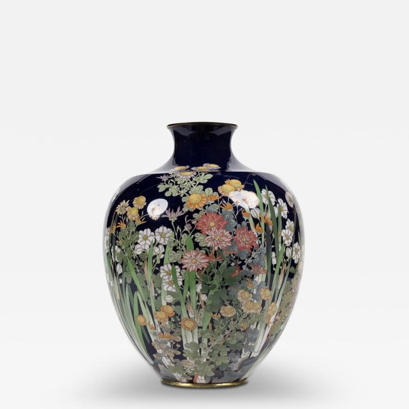 An Exquisite Quality Meiji Period Japanese Cloisonne Enamel Bud Vase