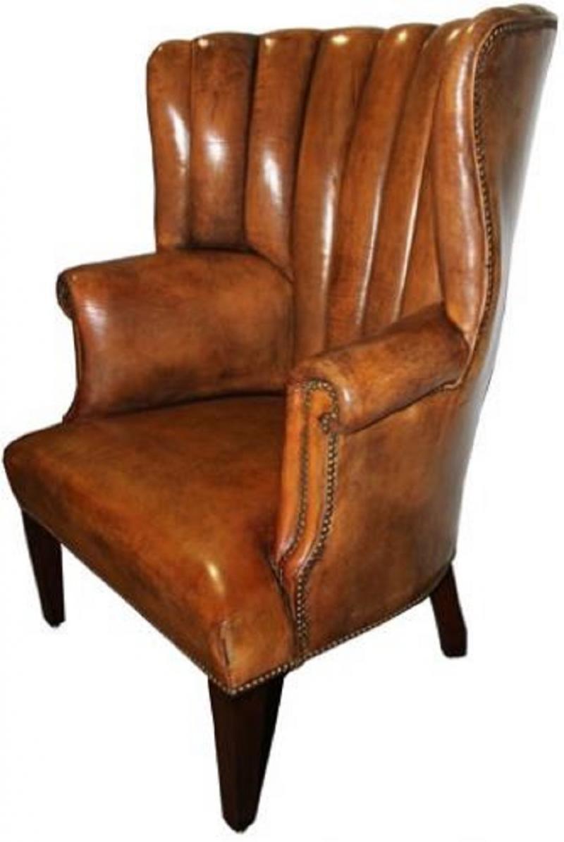 An Impressive 19th Century English Leather Library Chair