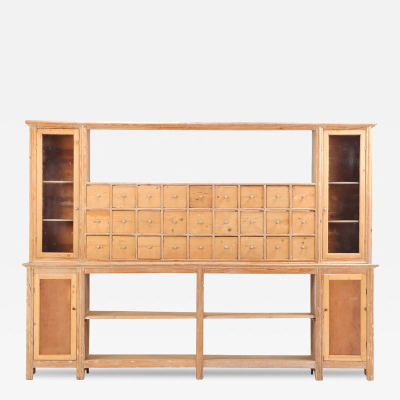 An Italian Pine Apothecary Pharmacy Store Cabinet C 1890 