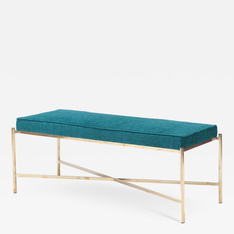 An Italian brass bench with X for base contemporary 