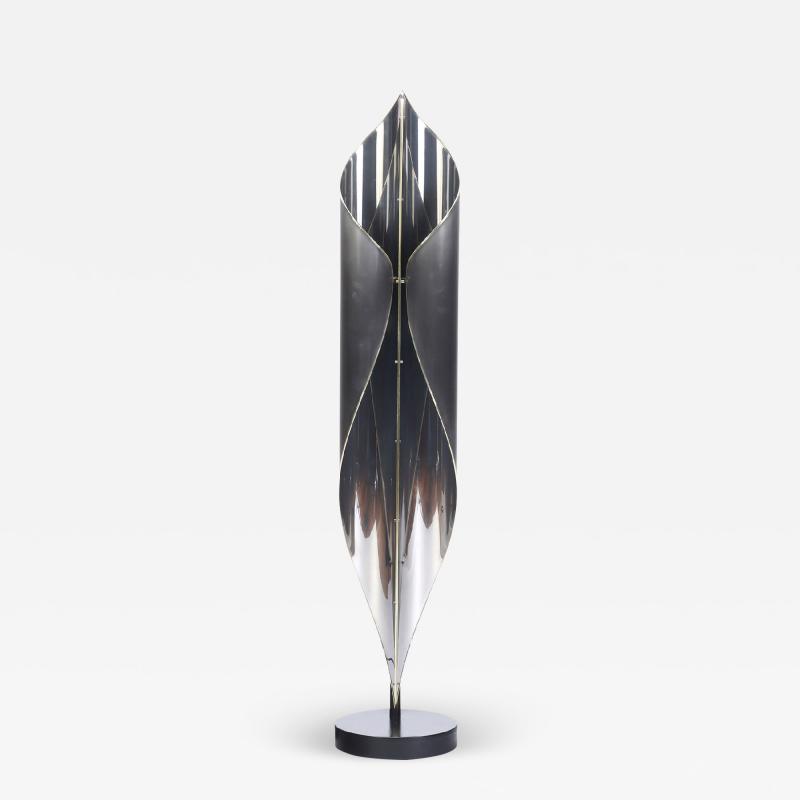 An Italian floor lamp in chrome and steel Circa 1970s