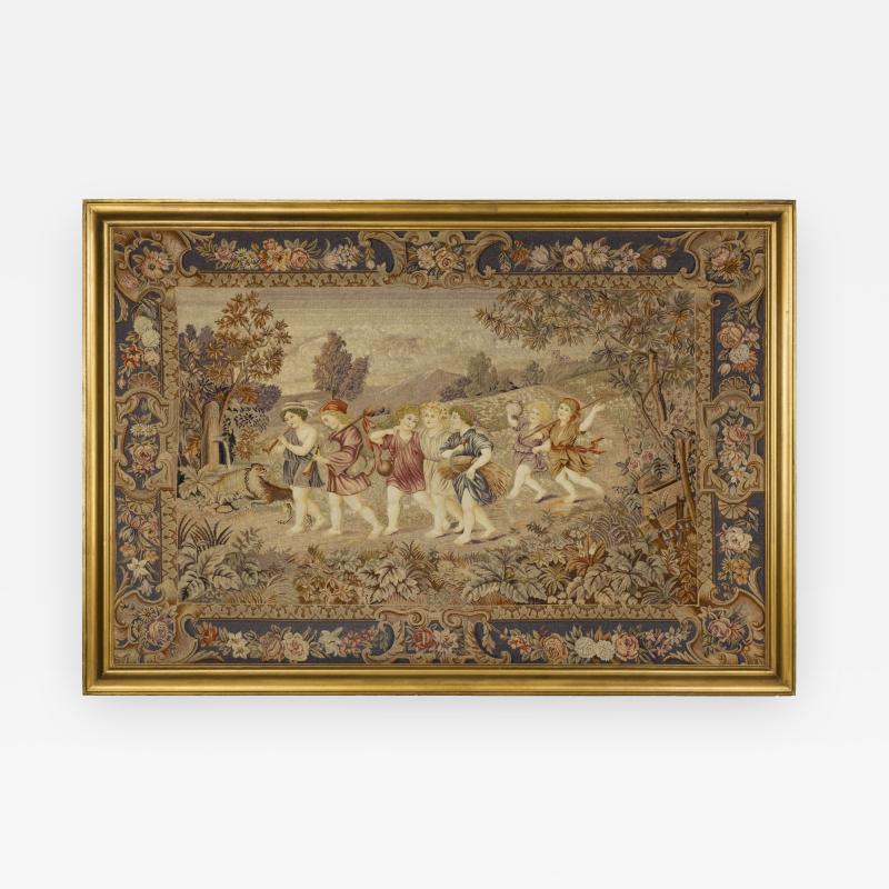An attractive late 19th century needlework panel