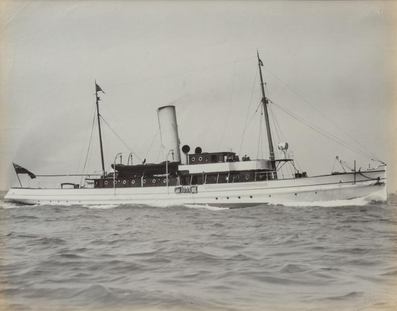 An original gelatine print of a gentleman s steam yacht