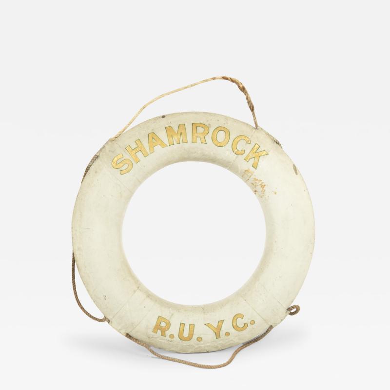 An original life ring from the America s Cup yacht Shamrock 