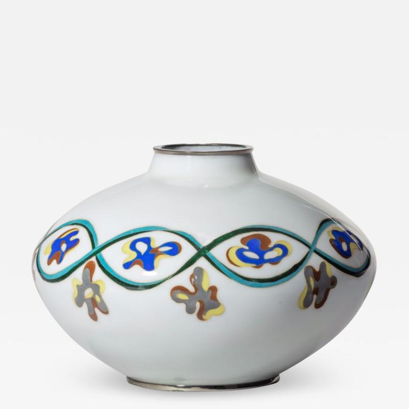 An unusual Showa period cloisonn vase