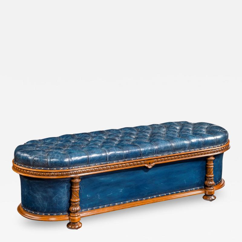 An unusual Victorian mahogany Ottoman by F J Mercer