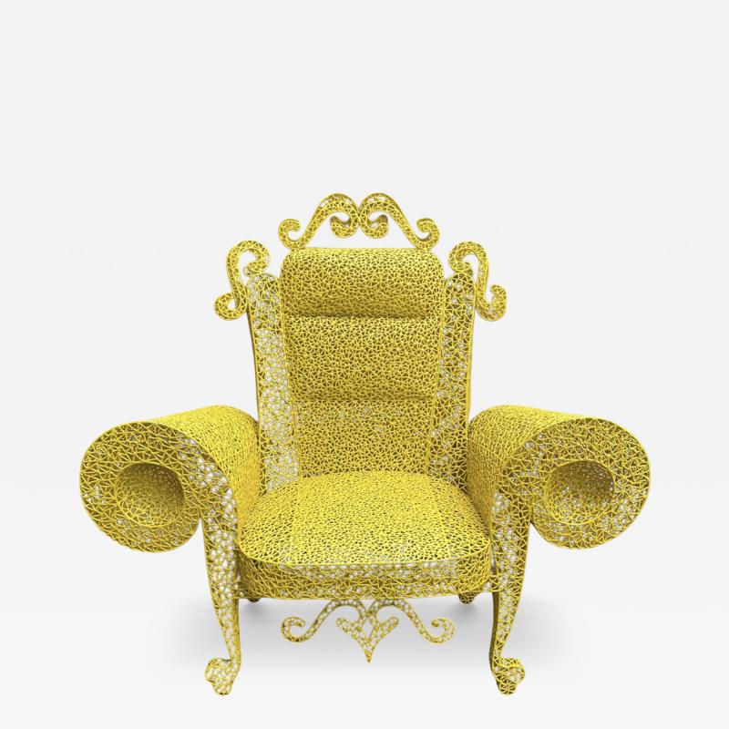 Anacleto Spazzapan Yellow Metal Armchair