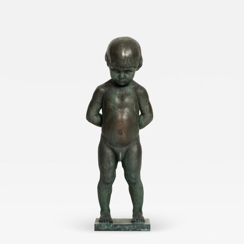 Anders J nsson Sculpture Boy With Apple Founded mark Erik Pettersson fud 