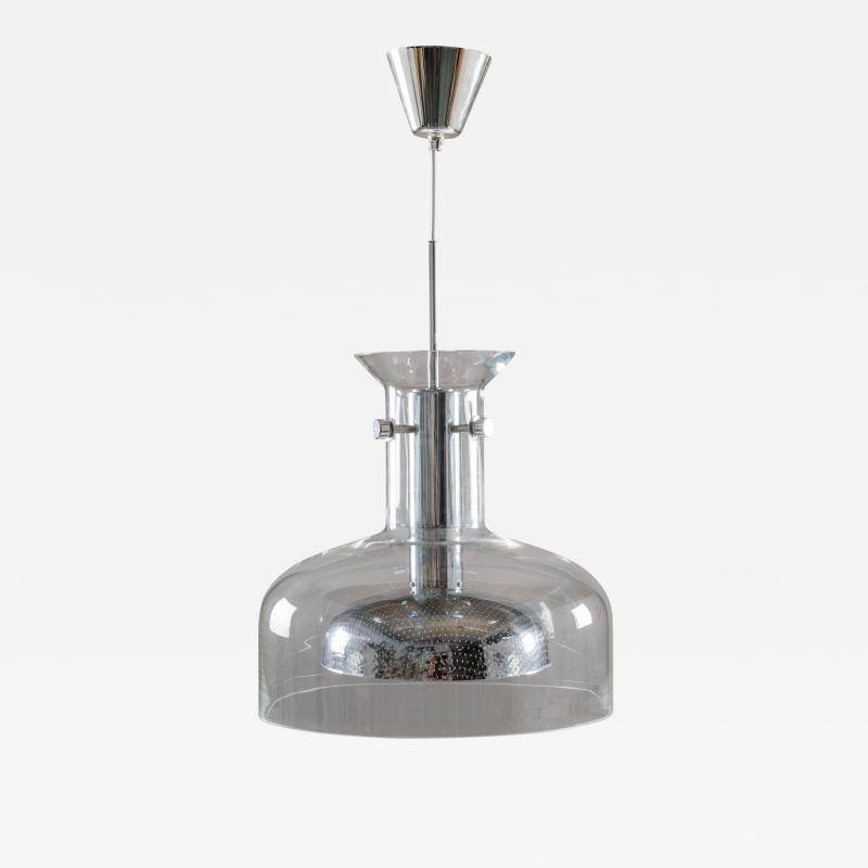 Anders Pehrson Scandinavian Pendant in Glass and Chrome by Anders Pehrson for Atelj Lyktan