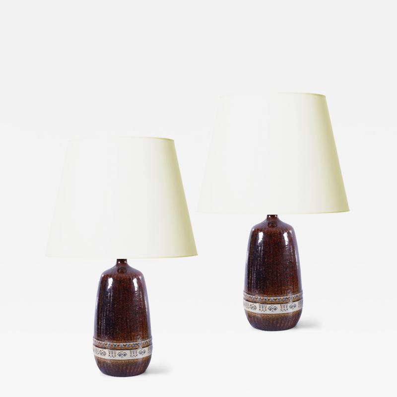 Andersson Johansson H gan s Pair of Table Lamps by Yngve Blixt for H gan s Keramik