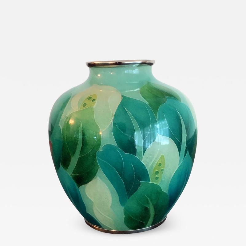 Ando Jubei A Japanese Plique a jour vase by Ando Jubei Company