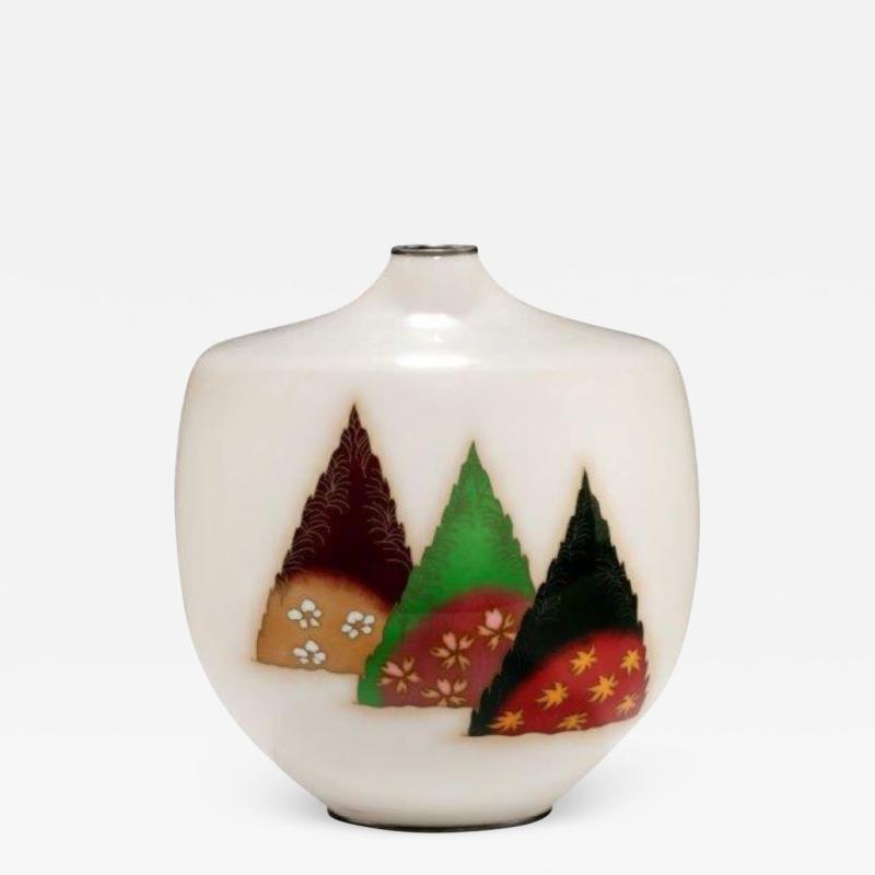 Ando Jubei An unusual Taisho Showa period cloisonn enamel vase by Ando Jubei