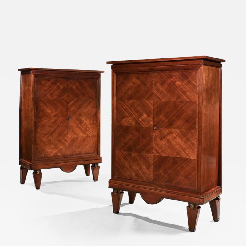 Andr Arbus A RARE PAIR OF FRENCH MAHOGANY AND BRASS MOUNTED CABINETS ANDRE ARBUS