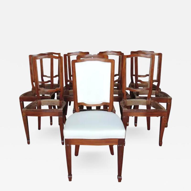 Andr Arbus A Set of 12 Fine French Art Deco Mahogany Dining Chairs in the Manner of Arbus