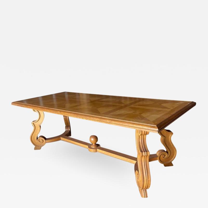 Andr Arbus Andre Arbus Neo classical longest refined oak carved dinning table