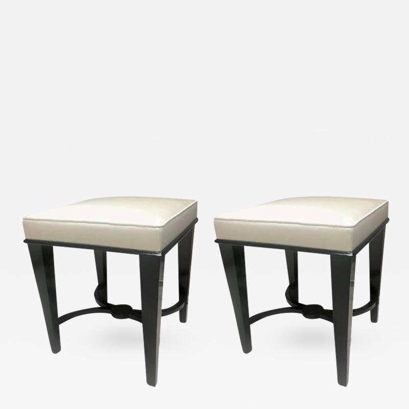 Andr Arbus Andre Arbus Superb Pair of Neoclassic Stool Newly Covered in Silk S