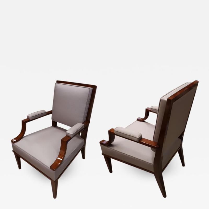 Andr Arbus Andre Arbus chic neo classic 40s pair of armchairs