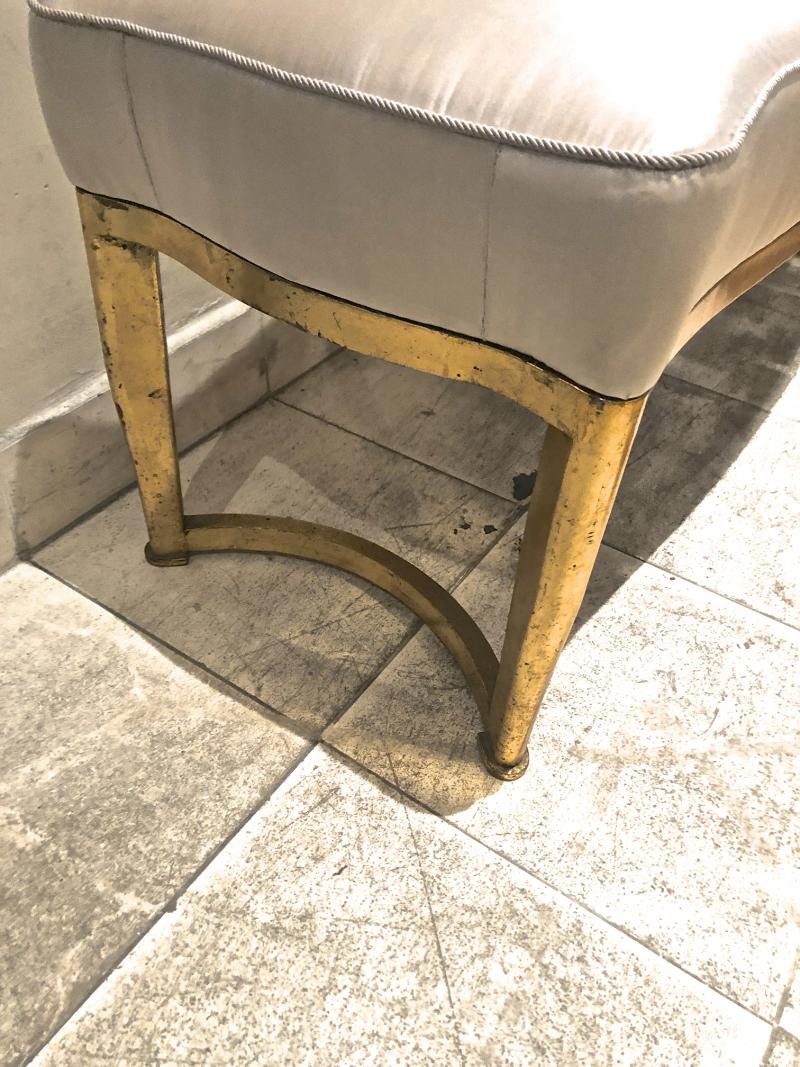 André Arbus Andre Arbus long curved refined bench with gold leaf