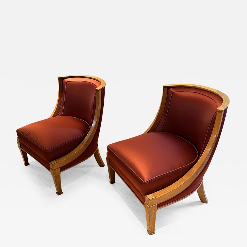 Andr Arbus Andre Arbus pair of documented slipper chairs