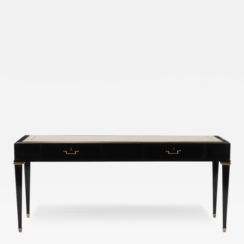 Andr Arbus Ebonized mahogany leather top desk in the manner of Andre Arbus C 1950 
