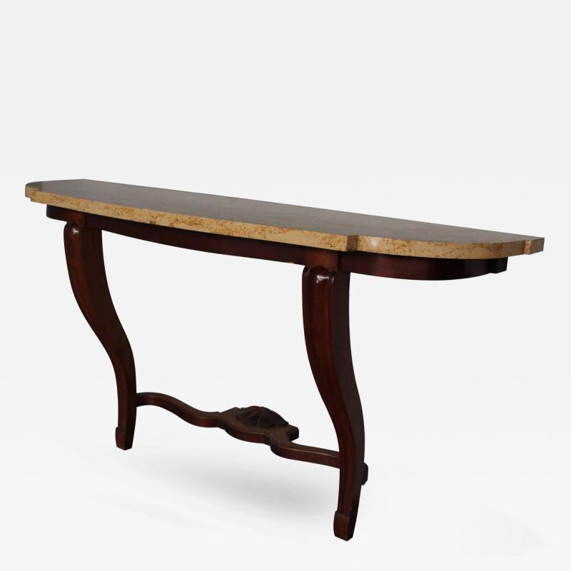 Andr Arbus Fine French Art Deco Mahogany and Marble Top Console in the manner of Arbus