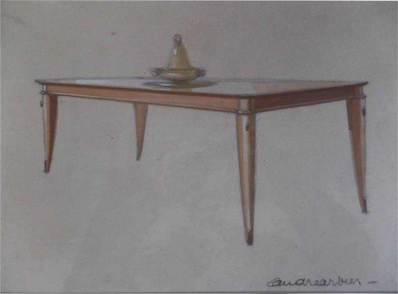 Andr Arbus French Drawing in Pen and Gouache by Andr Arbus Paris 1938