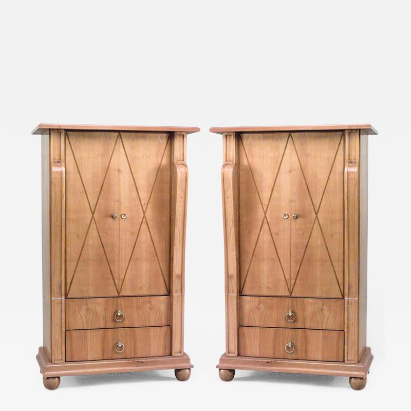 Andr Arbus Pair of French 1940s Maple Cabinets