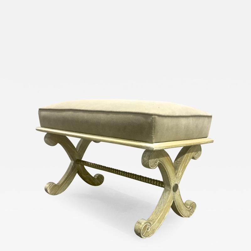 Andr Arbus Style of Andre Arbus Neo Classic Forties Cerused Oak Bench