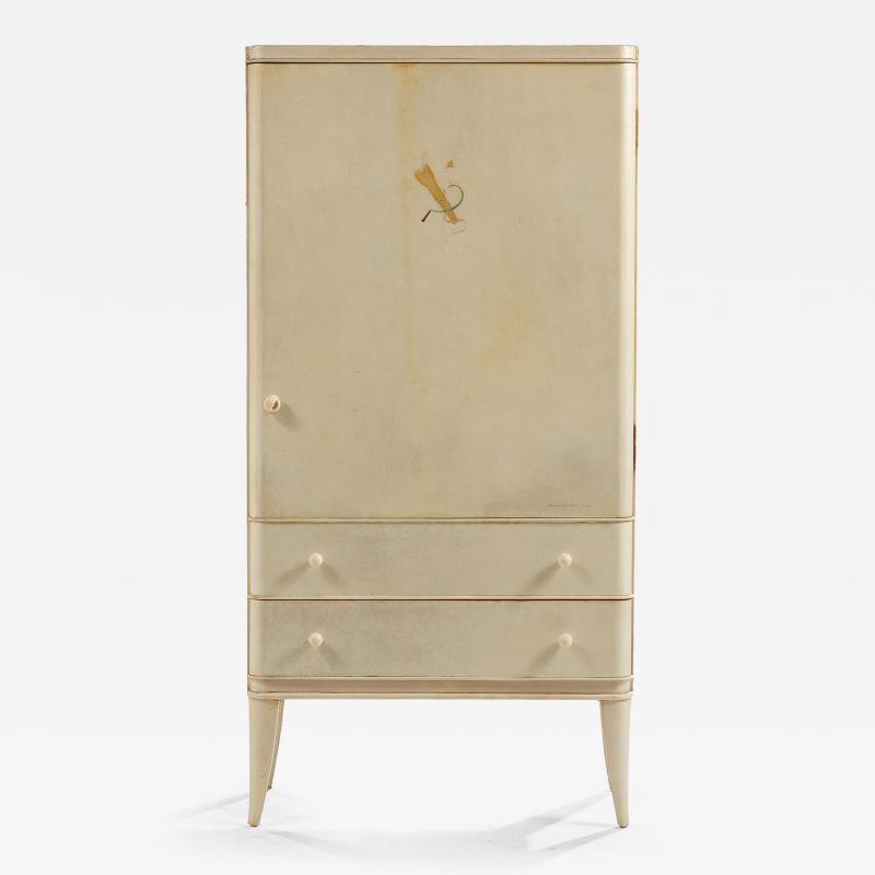 Andr Arbus VERY RARE PARCHMENT COVERED CABINET BY ANDR ARBUS 