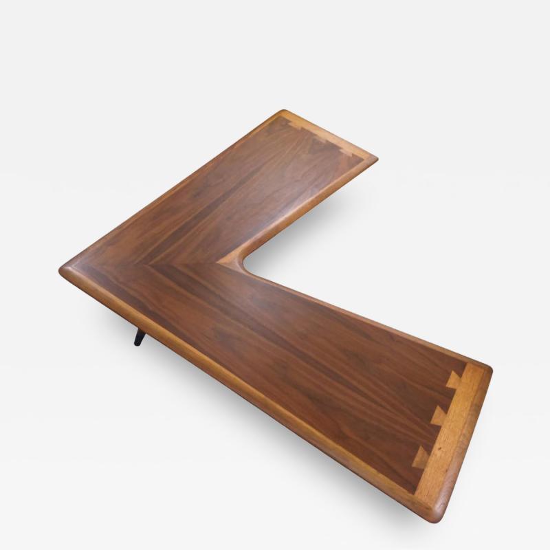 Andr Bus Lane Acclaim Mid Century Walnut Dove Tail Boomerang Coffee Table by Andre Bus