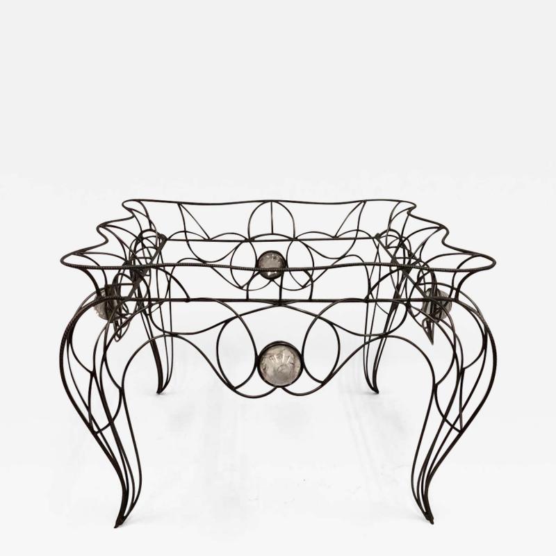 Andr Dubreuil Unique Centre Table Console in Wrought Iron and Glass by Andre Dubreuil 1986