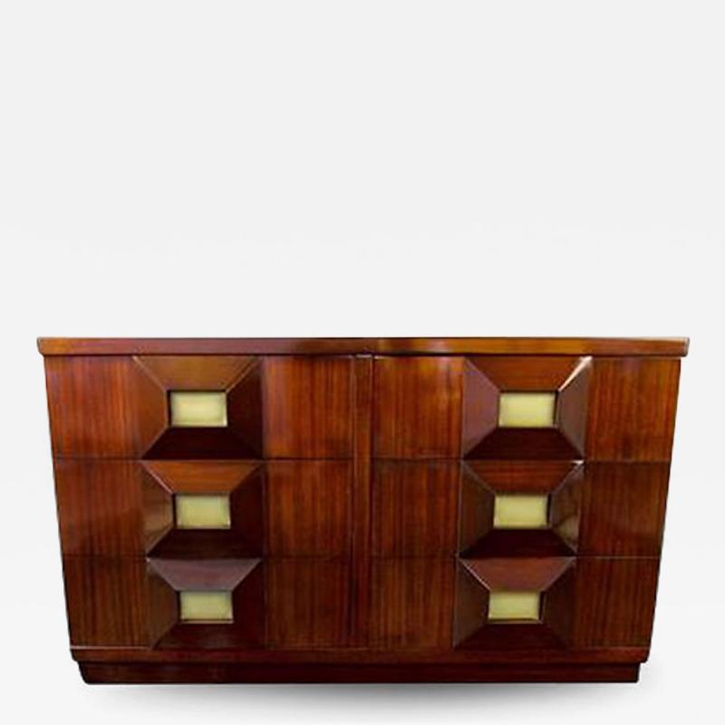 Andr Sornay French Modern Mahogany and Parchment 6 Drawer Chest Andre Sornay new trade pub