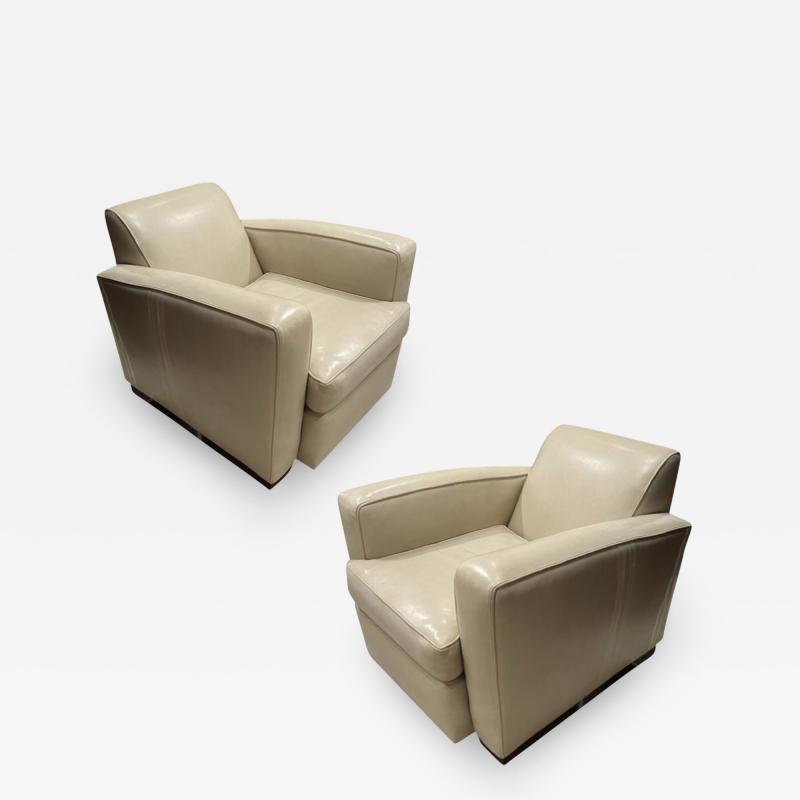 Andre Domin Pair of Club Chairs by Maison Dominique
