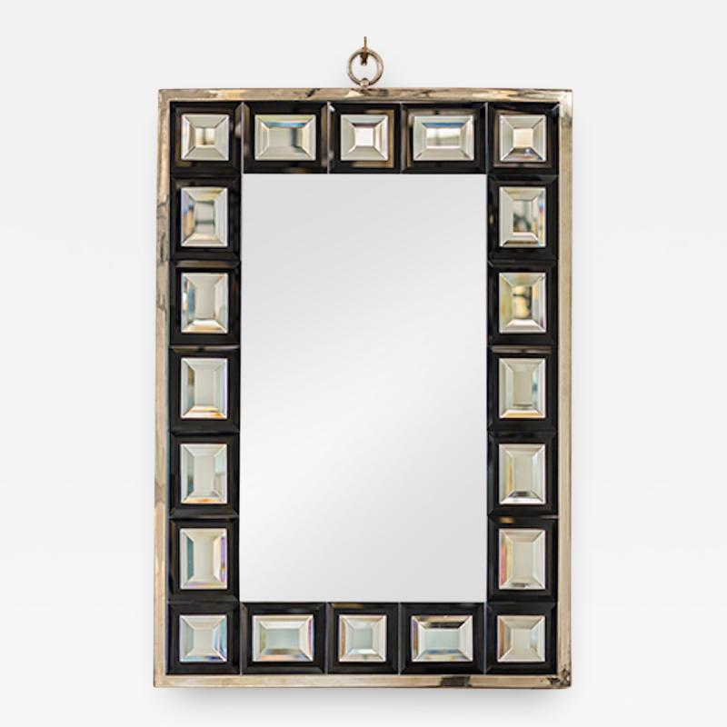 Andre Hayat Andre Hayat Mirror Model Dakota Nickeled Bronze Frame Black Square Mirror