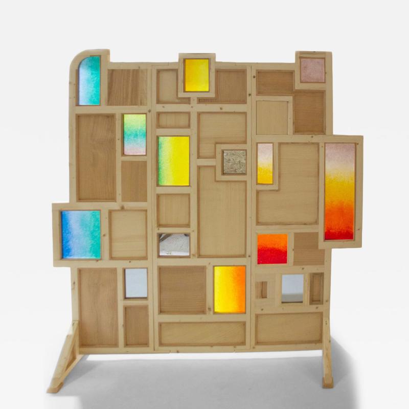 Andrea Zambelli Andrea Zambelli Light Wood Screen with Murano Glass 2024 Italy