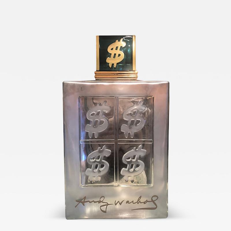 Andy Warhol Lalique Style Glass Decanters Display Bottle Signed Andy Warhol