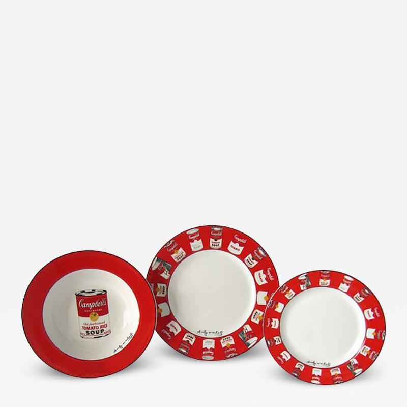 Andy Warhol Set of 36 Place Settings Andy Warhol Campbells Soup Dinnerware