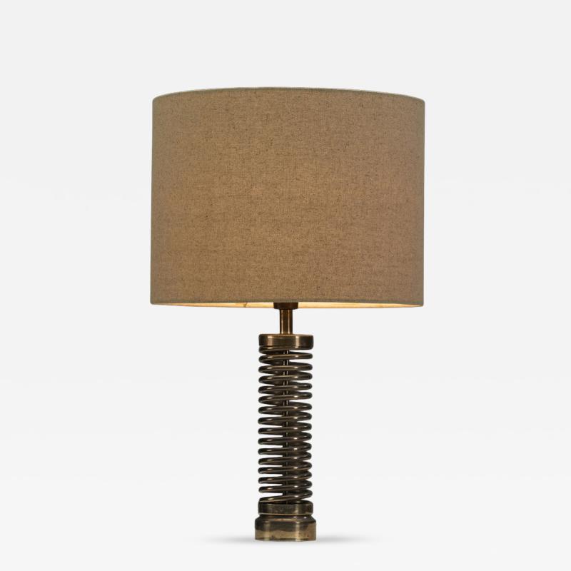 Aneta Belysning AB Swedish Brass Spiral Table Lamp by Aneta Sweden ca 1950s