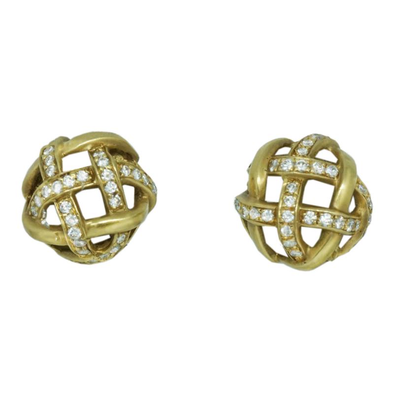 Angela Cummings 18k Gold Diamond Earrings