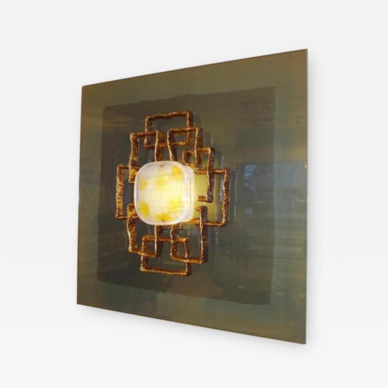 Angelo Brotto A Large Lit Wall Sculpture by Angelo Brotto