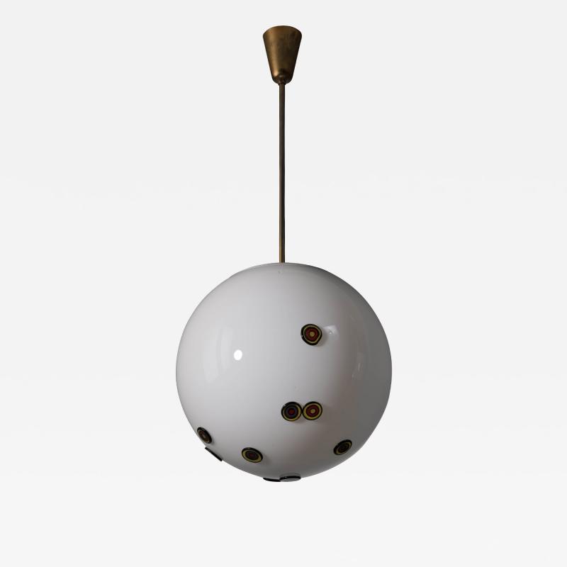 Angelo Brotto Angelo Brotto opaline glass pendant for Esperia Italy